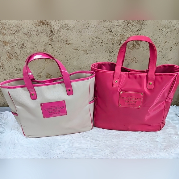 Victoria's Secret Handbags - Victoria Secret Y2K Strong Canvas Tote Bags Set of 2✌NWOT 15"W×12.5"H×4"